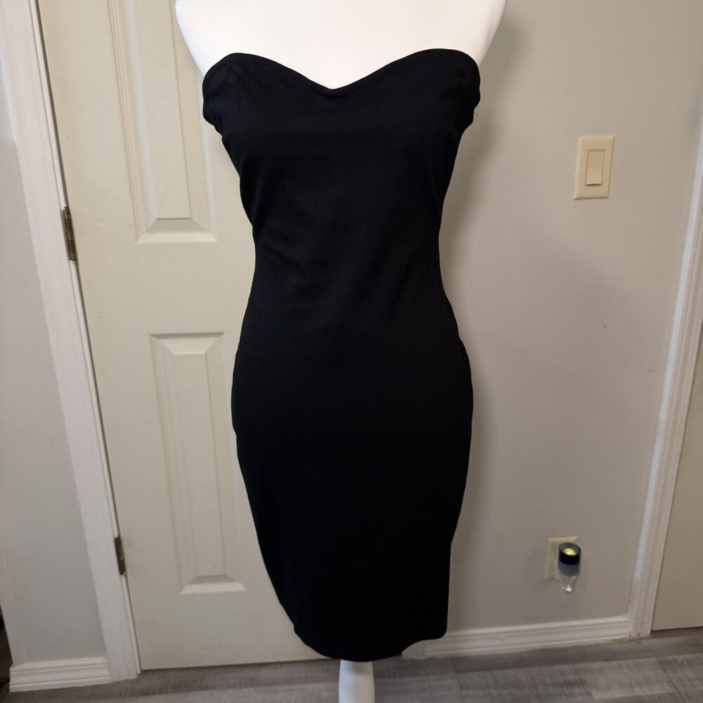 Charlotte Russe Black Strapless Sweetheart Bodycon Mini Little Black Dress M